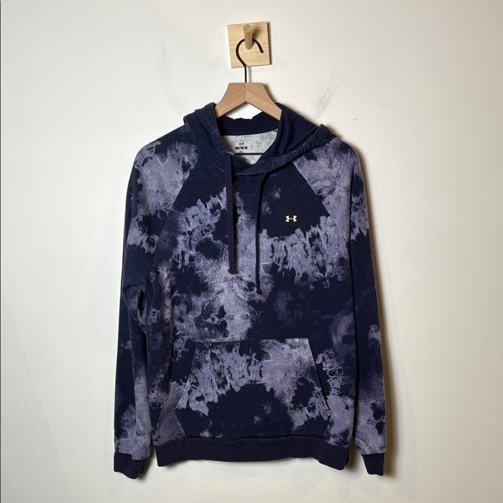 Under Armour Men's UA Rival Fleece Dye Training Sweatshirt Purple Blue Loose M